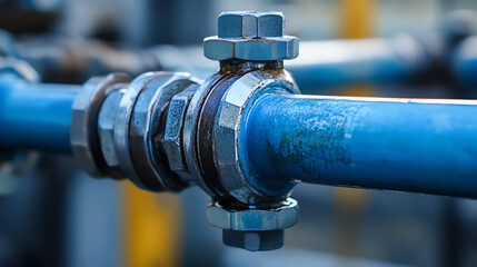 Gas pipe connector macro, pressure system detail