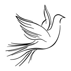 Obraz premium Abstract silhouette of a person practicing yoga in a peaceful natural setting with sunlight and greenery shining through