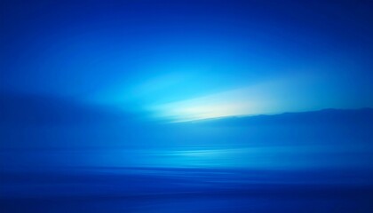 Obraz premium Blurred deep blue gradient wallpaper featuring smooth color transitions, a soft glowing center, calming and atmospheric design, perfect for digital backgrounds, desktop screens, creative projects, pre