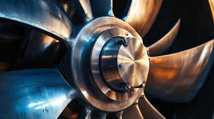 Industrial pump impeller macro closeup