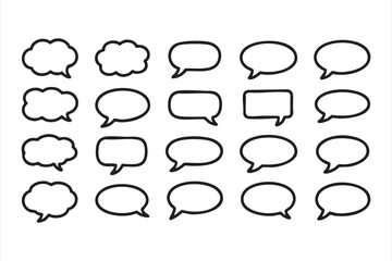 Fototapeta premium Minimal speech bubble illustrations for chat apps, web design, and messaging visuals
