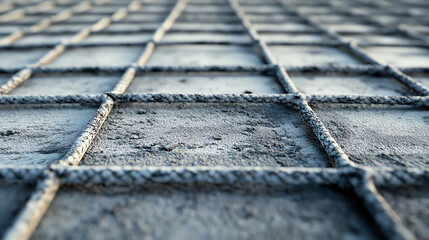 Wire mesh reinforced concrete macro view