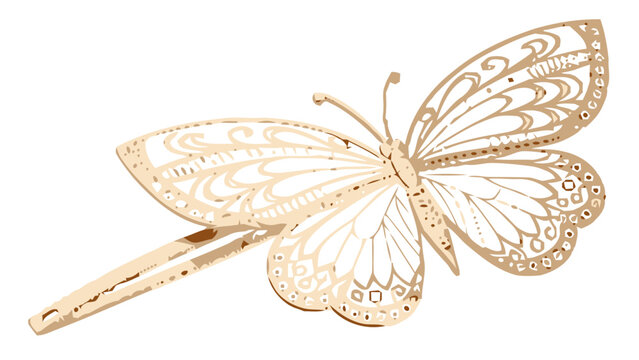 Elegant butterfly hair clip with delicate details adds a touch of whimsical charm to any hairstyle, perfect for weddings, proms, or everyday fashion