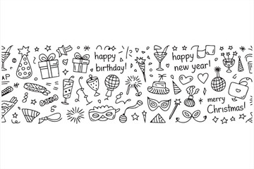 Holiday celebration sketch collection for event posters greeting cards and festive designs