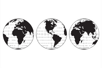 Fototapeta premium Planet earth globe silhouettes for travel marketing international branding and web layouts