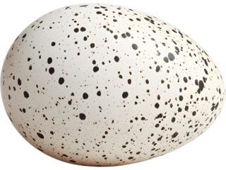Speckled egg isolated on transparent background. Perfect for Easter, spring, and rustic decoration design.