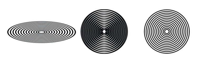 Abstract striped circle background pattern. Radial graphic element. Modern radial or circle signals abstract wave backdrop, vector illustration.