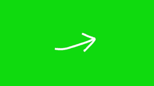 White arrow on green background