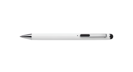 Elegant white stylus pen with sleek metallic accents for modern digital writing experiences and creative expression