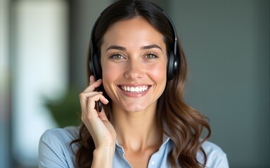 Happy call center woman consulting customer for customer support, help or telemarketing sales. Sales advisor, CRM girl with smile for success customer service, contact us hotline or insurance deal