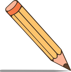 Orange pencil with shadow.eps