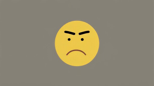 Angry emoji face with furrowed brow and downturned mouth, representing negative emotions like frustration and displeasure