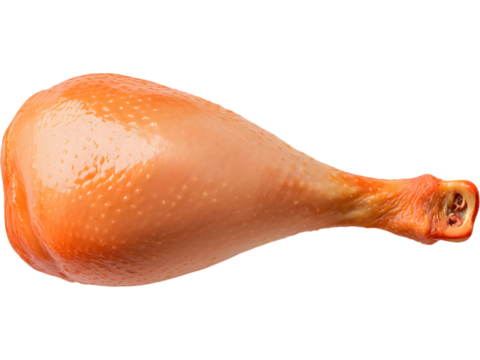 Cooked chicken leg isolated on transparent background. Perfect for culinary and menu design concepts.
