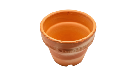 Earthenware floral pot with ornamental band detail, an organic vessel ready to nourish life and bring vibrancy and natural aesthetics to any space
