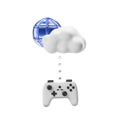 cloud gaming 3d illustration