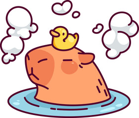Capibara en ducha