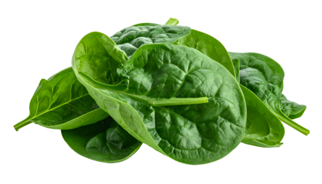 Close-up of fresh, leafy green spinach arranged against a stark black background