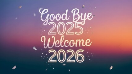 Good Bye 2025 Welcome 2026 Silver Glow
