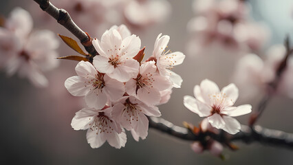 Blossoms of Early Spring Swaying Softly in the Morning Breeze