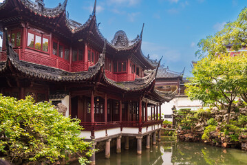 Traditional chinese architecture in Yu garden in Shanghai, China