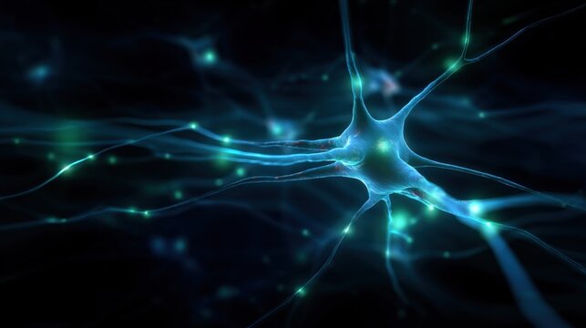 Neural Network Illustration Depicting Synapses and Neuron Connections for Medical, Scientific and Technological Concepts