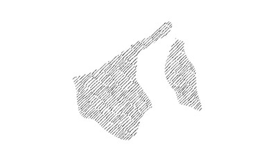 Brunei Darussalam map hand drawn sketch on white background vector, freehand hatch style map, vintage map.