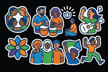 Fototapeta premium Unity and cultural celebration illustrations for artistic design and decor