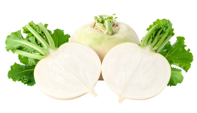 Freshly harvested root vegetables, whole and halved, with vibrant green leafy tops - Powered by Adobe