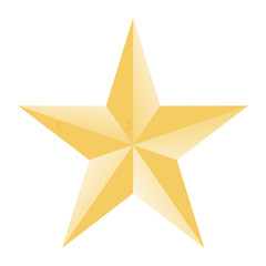 Golden star isolated on white background