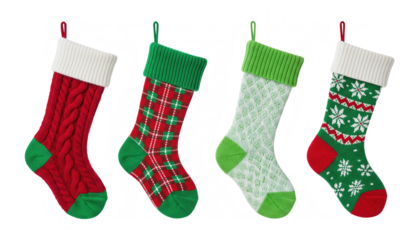 Colorful Christmas stockings set

