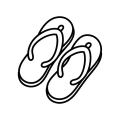 flip flops isolated on white coloring page
