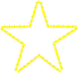 小さな星でできた星フレーム_黃