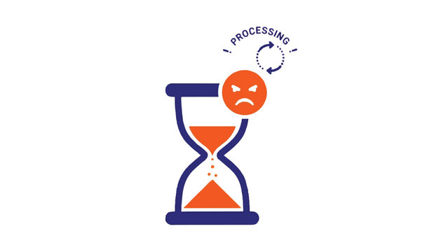 Slow Processing Delay Frustrated Hourglass Icon