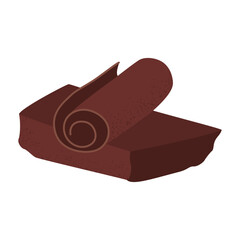 Chocolate Curl Vector. Sweet Cocoa Dessert Decoration, Pastry Ingredient Illustration for Baking and Confectionery Design