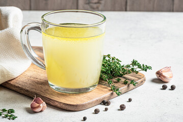 Hot healing bouillon (chicken bone broth)