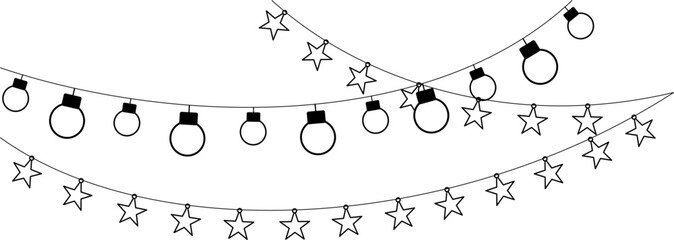vector illustration of christmas lights vector