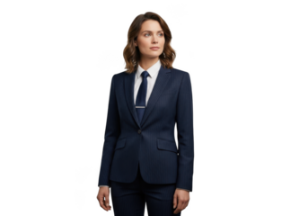 Professional woman in business suit png image for design and marketing visuals, businesswoman, corporate, isolated on transparent background