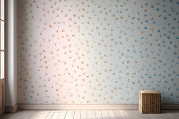 tiny fluffy pawprints in soft pastel tones creating an adorable gentle minimal wallpaper