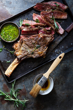Steak bbq cooked beef meat presentation