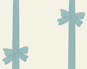 blue ribbon with bow