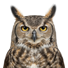 Naklejka premium Majestic Great Horned Owl Portrait Majestic Wildlife Creature Close Up