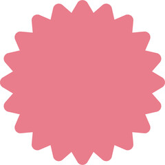 Pink Starburst Shape with 24 Points on a Transparent Background