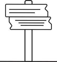 Wooden signpost icon. wooden arrow sign