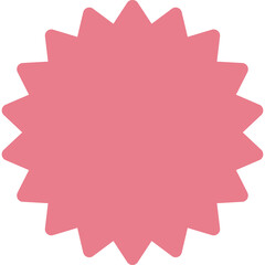 Pink Starburst Shape Isolated on Transparent Background Simple Geometric Design Abstract Graphic Element Clean Clipping Path No Background