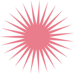 Radiant Starburst Shape in Soft Pink with Sharp Jagged Points on a Transparent Background