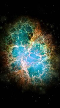 Crab Nebula galaxy animation. Vertical video. Elements of this image furnished by NASA.