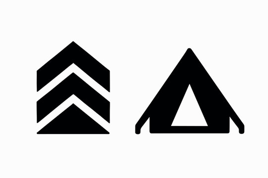 Geometric arrows and abstract triangle design in minimalist style