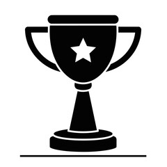 Award trophy with star graphic isolated on white background, Vector, illustration