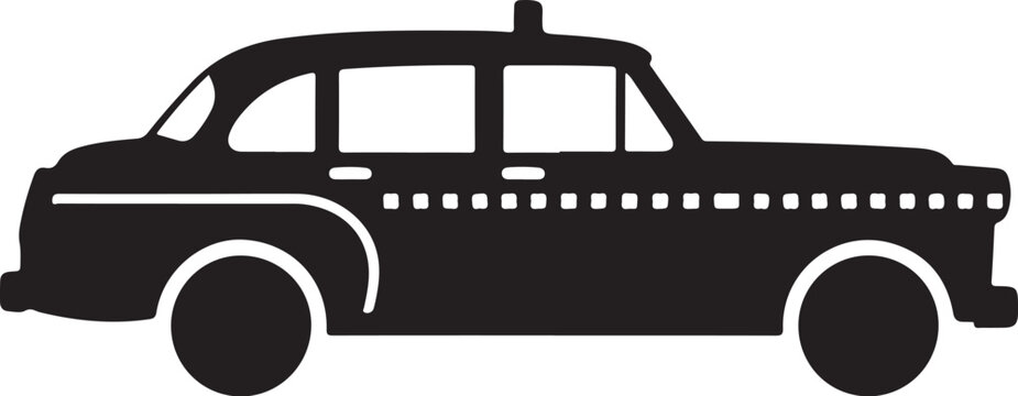 Classic london taxi cab silhouette vector icon symbol graphic