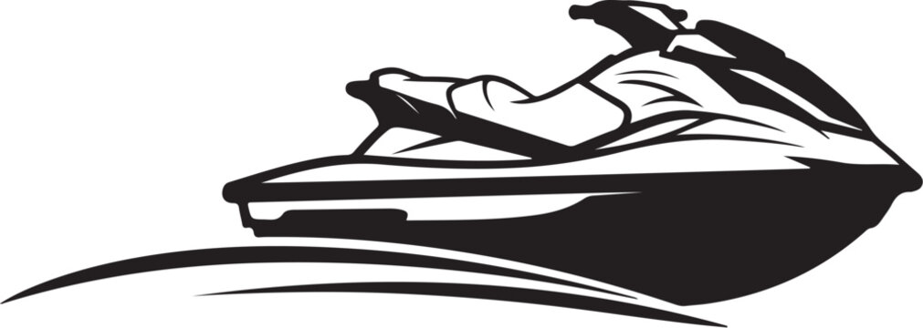 Vector art jet ski personal watercraft dynamic movement action